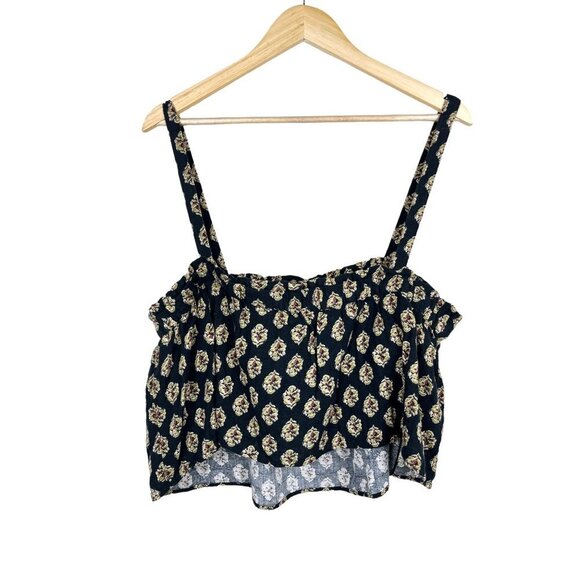(NWOT) Zara boho print ruffle crop top size 2XL - Picture 4 of 7